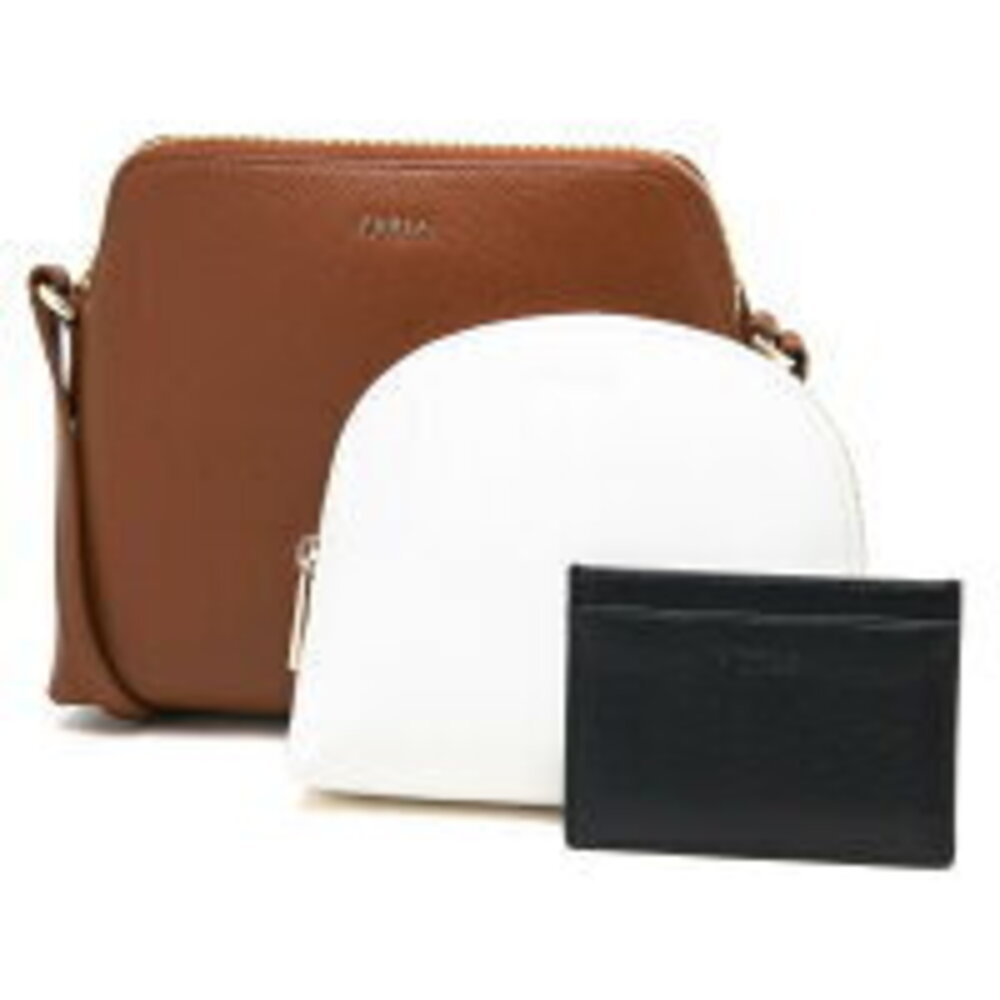Furla Boheme Shoulder Bag Wallet Cognac Turquoise Blue